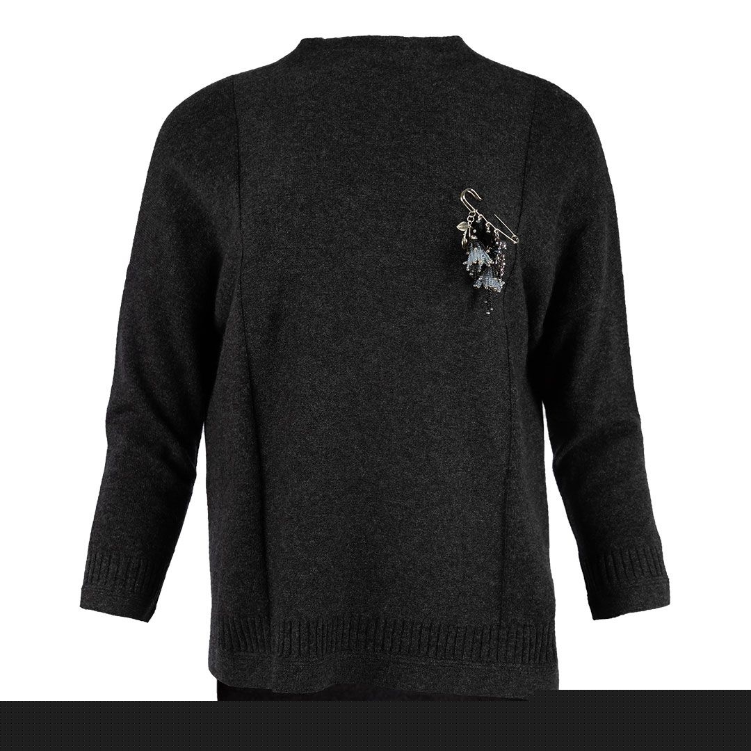 Женский кашемировый джемпер с брошью MIR CASHMERE | Фото 1