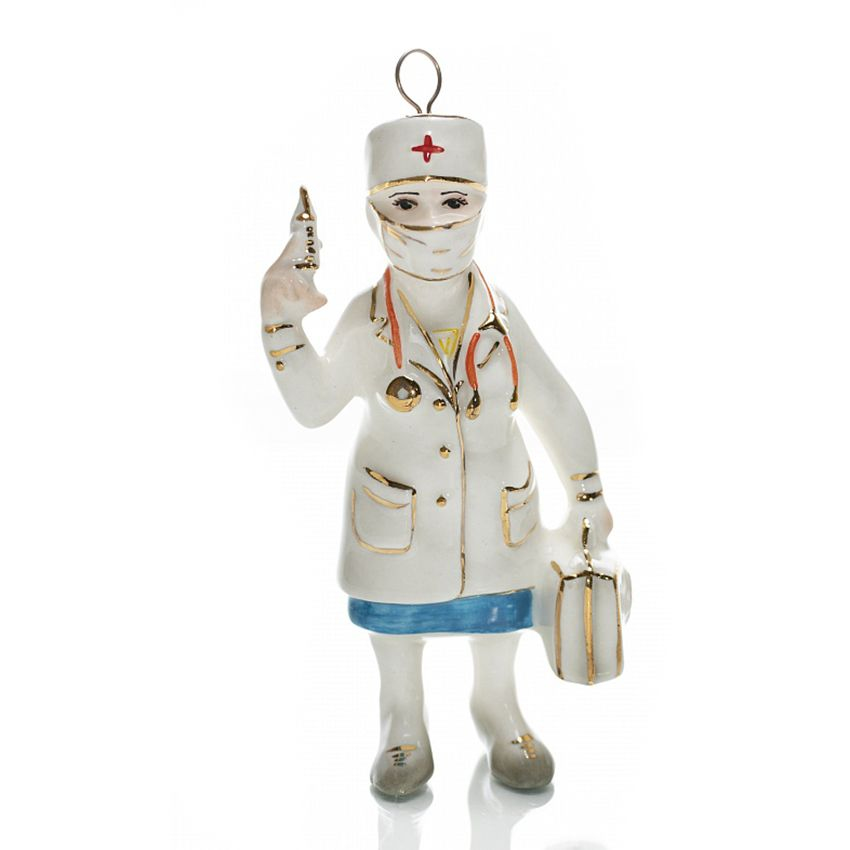 Ёлочная игрушка Медсестра Фарфоровая мануфактура | Фото 1