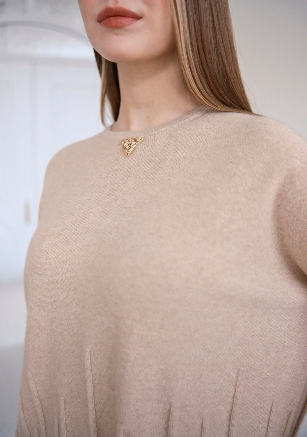 Женский кашемировый джемпер с рукавами 3/4 MIR CASHMERE | Фото 5