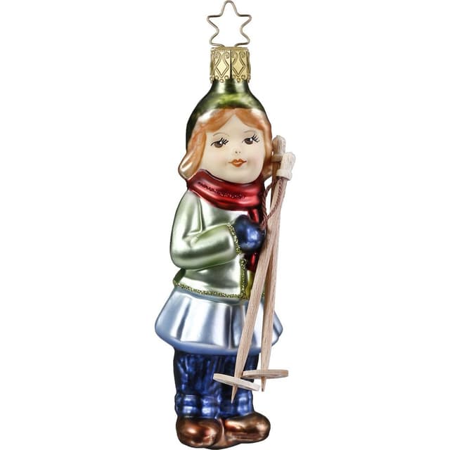 Ёлочная игрушка Девочка с лыжными палками Inge Glas