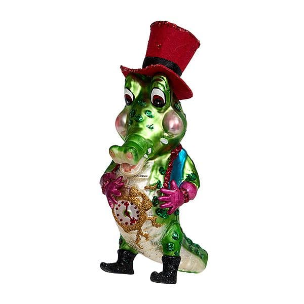 Ёлочная игрушка Крокодил Джентльмен с часами брегет Holiday Classics