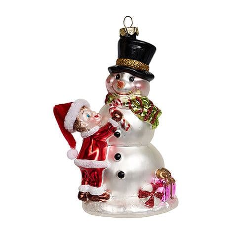 Ёлочная игрушка Мальчик со снеговиком Holiday Classics