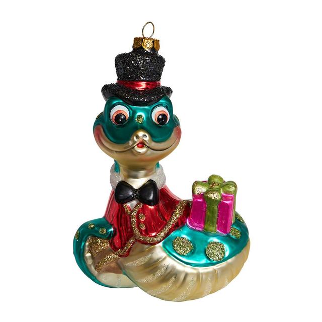 Ёлочная игрушка Змея джентльмен с сюрпризом Holiday Classics