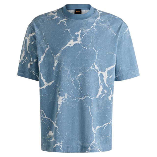 Мужская футболка из хлопка с принтом BOSS Orange