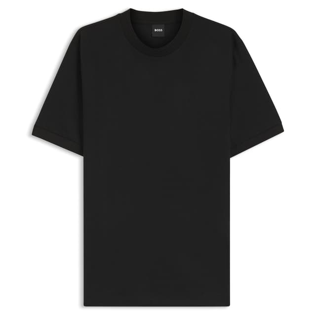 Мужская футболка из хлопка и лиоцелла BOSS Black