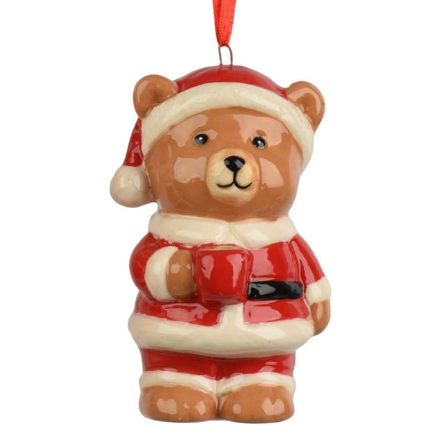 Ёлочная игрушка Медвежонок с кружкой Kaemingk  