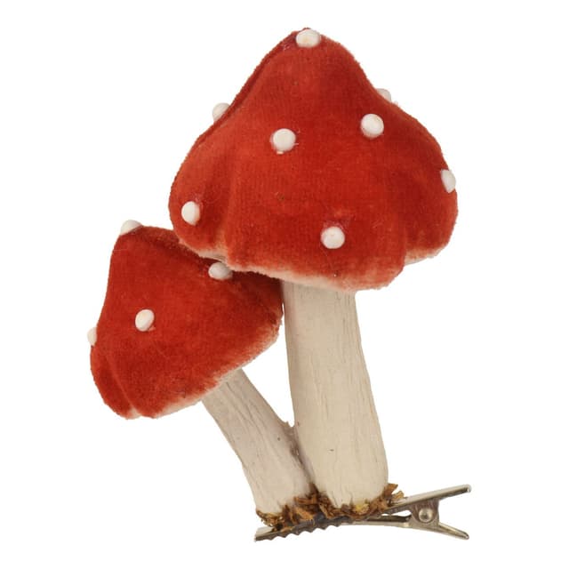 Ёлочная игрушка Грибы на клипсе Kaemingk  