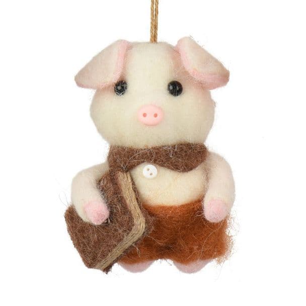 Ёлочная игрушка Поросенок с книгой  Kaemingk  