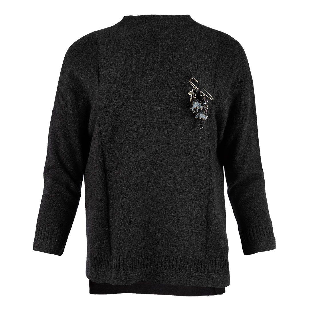 Женский кашемировый джемпер с брошью MIR CASHMERE | Фото 1