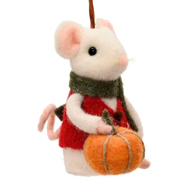 Ёлочная игрушка Мышонок с тыквой Kaemingk  