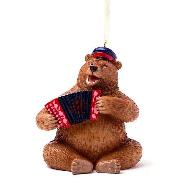 Ёлочная игрушка Мишка Потапыч Аккордеонист Bernes
