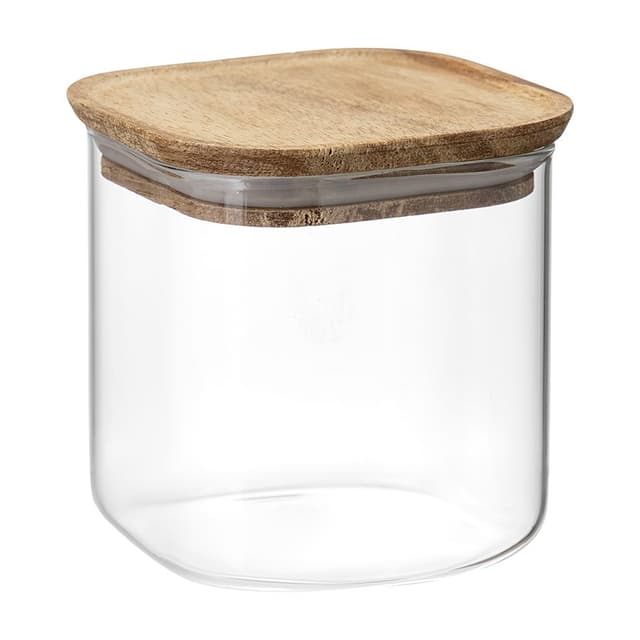 Банка квадратная с крышкой Smart Solutions Glass Acacia, 800 мл