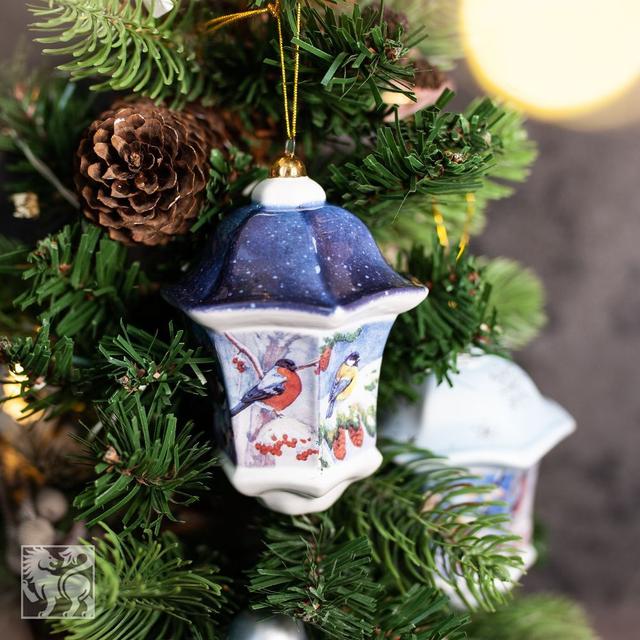 Ёлочная игрушка Фонарик китайский Ярославская керамика