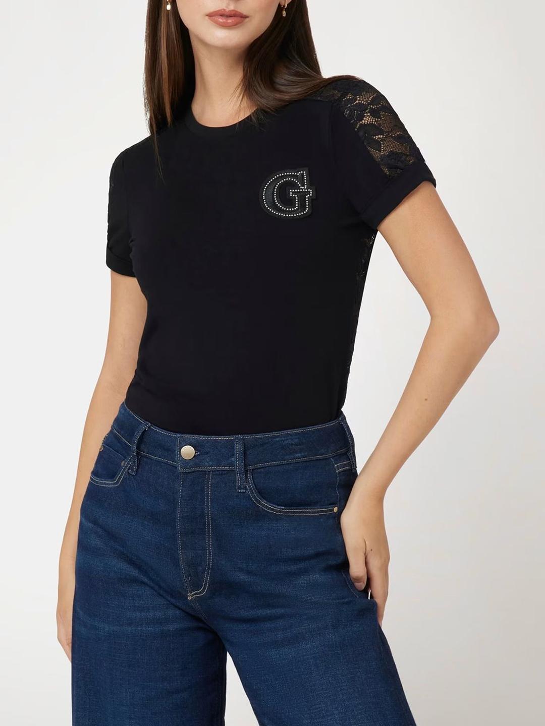 Женская футболка с гипюровой спинкой Guess  | Фото 3