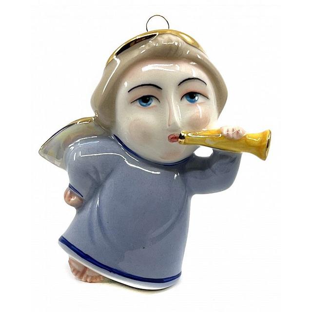 Ёлочная игрушка Ангел с трубой Фарфоровая мануфактура