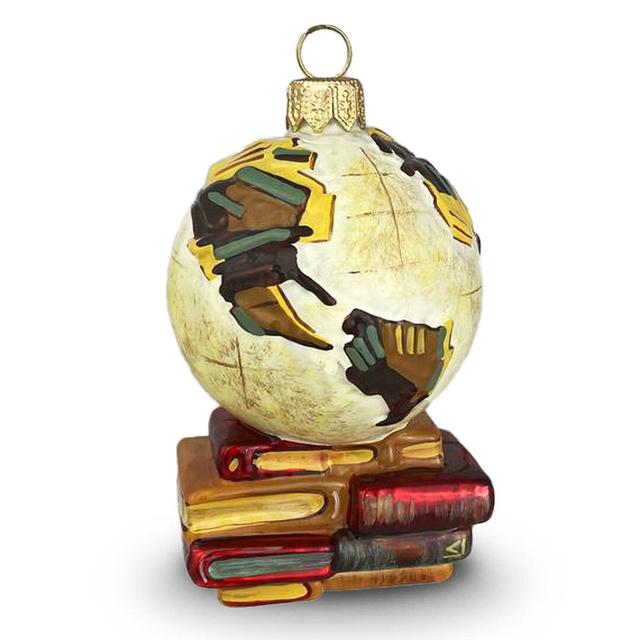 Ёлочная игрушка Глобус на книгах, Ленигрушка