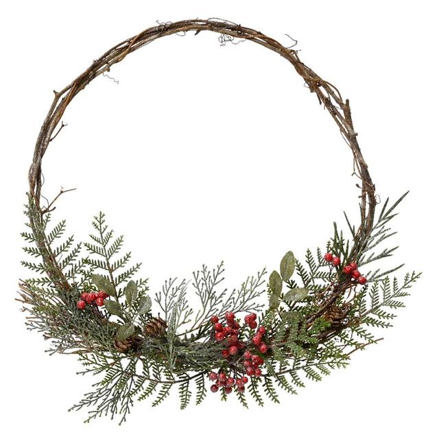 Венок еловый с ягодами, Kaemingk, 45 см