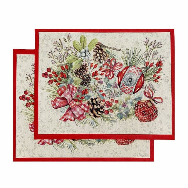 Салфетки декоративные Ёлочные украшения, 2 шт