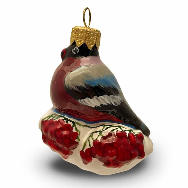 Ёлочная игрушка Снегирь на рябине Ленигрушка
