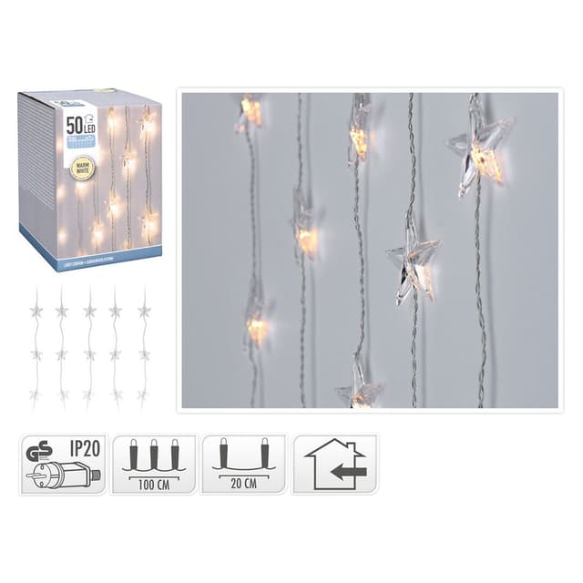 Электрогирлянда Занавеска Звезды Koopman, 1.2 м